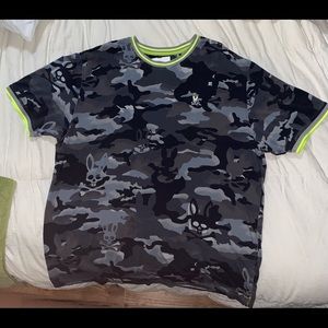 Psycho Bunny Cordova Fog Grey Camo/Lime Men’s Tee